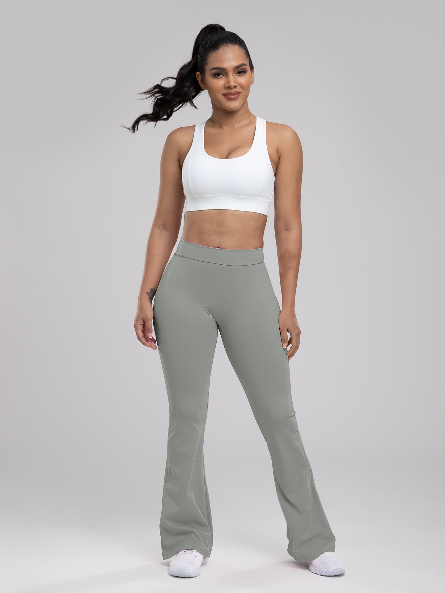 Yoga Bell-Bottom Pants Women's High-Waisted Butt-Lifting Fitness Long Pants for Running, Slimming