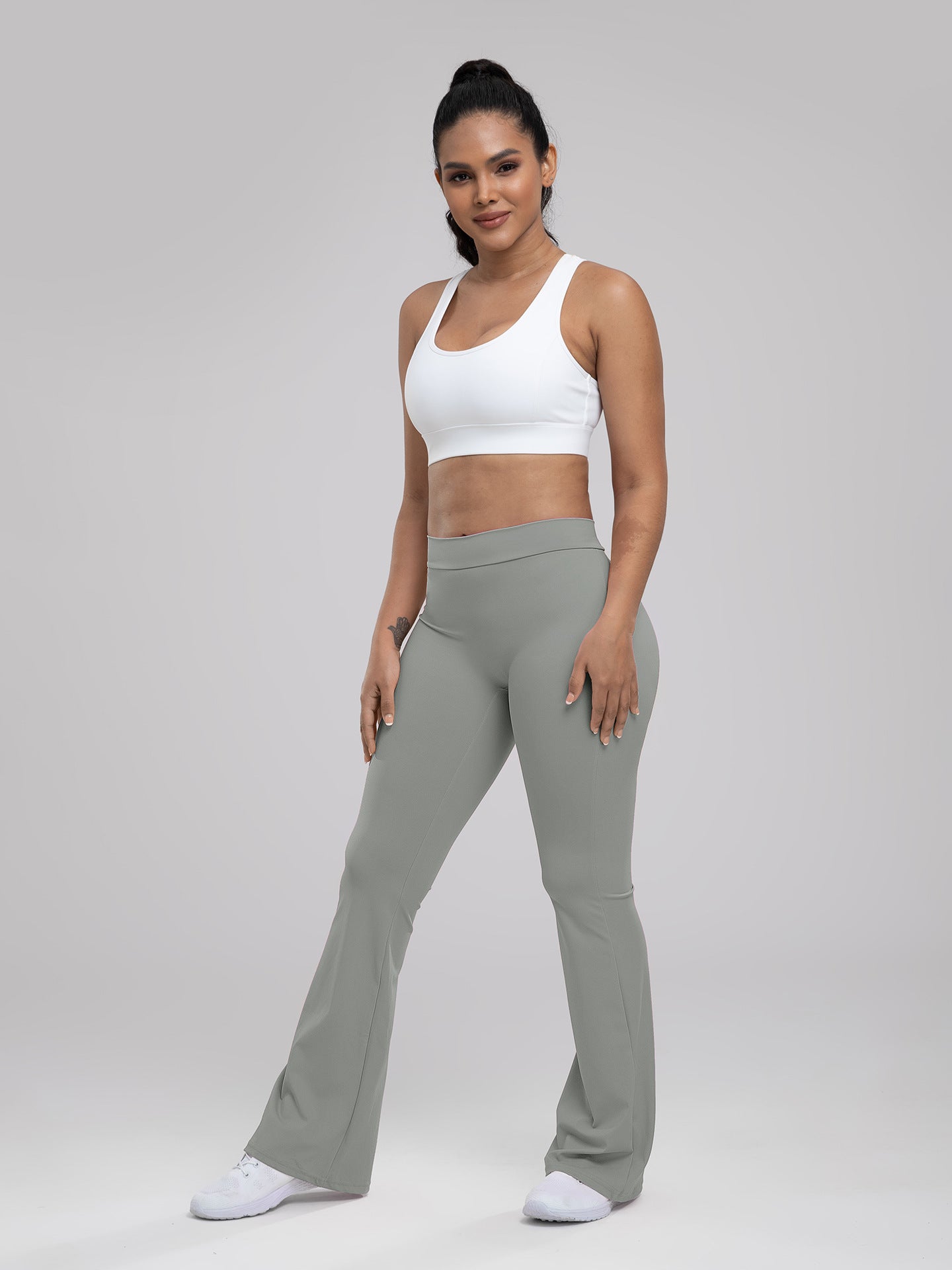 Yoga Bell-Bottom Pants Women's High-Waisted Butt-Lifting Fitness Long Pants for Running, Slimming