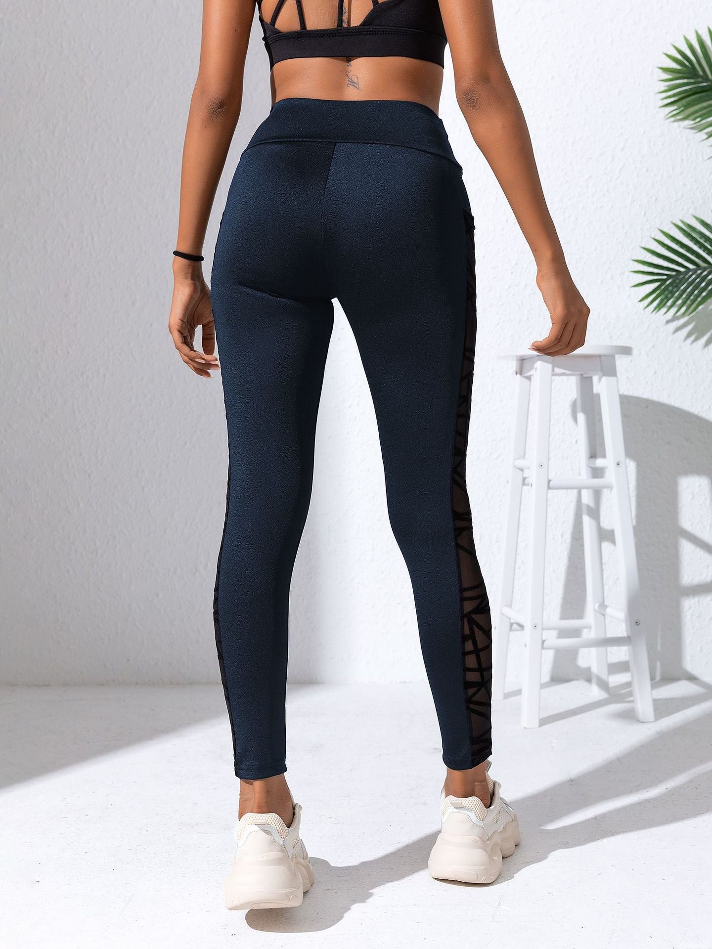 Plus Size Mesh-Panel Yoga Clothing Yoga Pants, Leggings, Butt-Lifting and Tummy-Tucking Long Pants, Sports and Fitness Running Pants