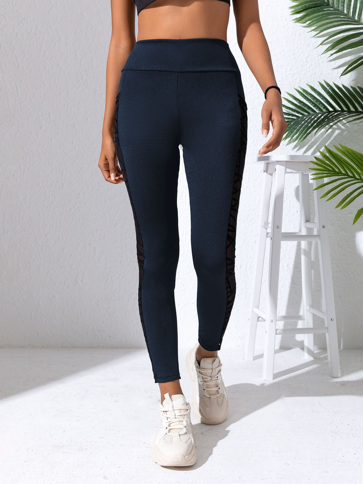 Plus Size Mesh-Panel Yoga Clothing Yoga Pants, Leggings, Butt-Lifting and Tummy-Tucking Long Pants, Sports and Fitness Running Pants