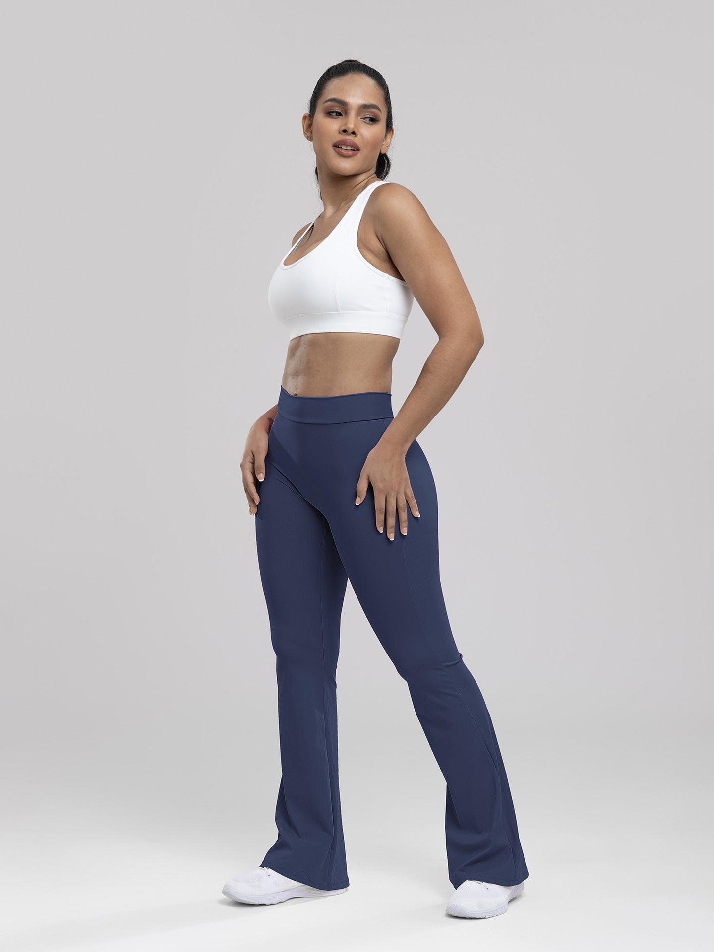 Yoga Bell-Bottom Pants Women's High-Waisted Butt-Lifting Fitness Long Pants for Running, Slimming