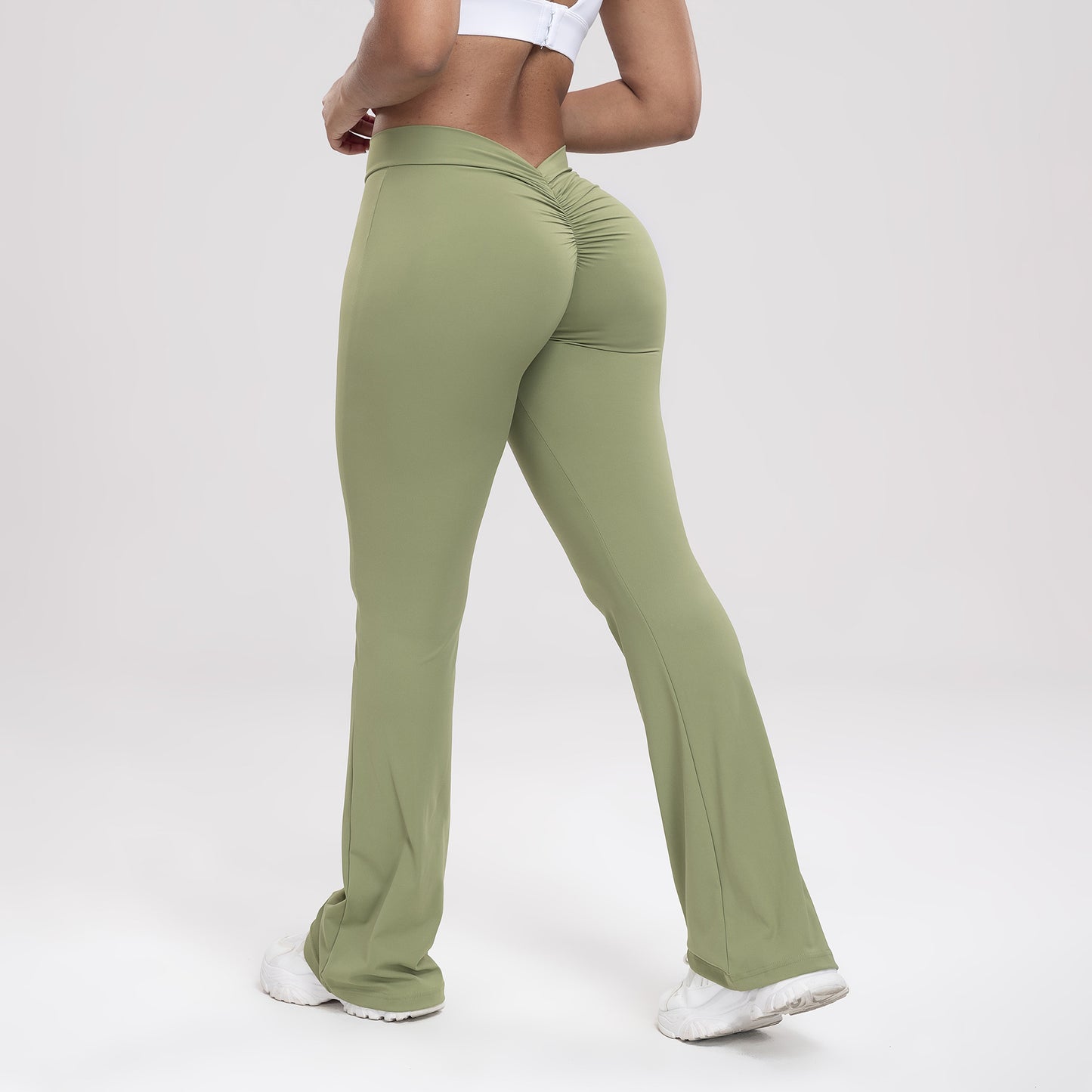 Yoga Bell-Bottom Pants Women's High-Waisted Butt-Lifting Fitness Long Pants for Running, Slimming