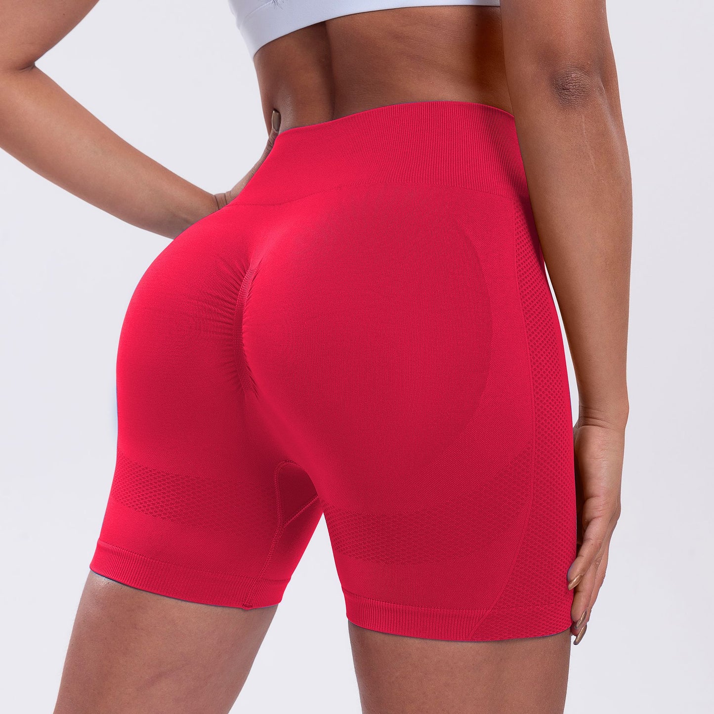 Seamless Yoga Peach Pants Stretch Quick-Dry Running Fitness Shorts Women's High-Waisted Butt-Lifting Tight-Fitting Sports Shorts