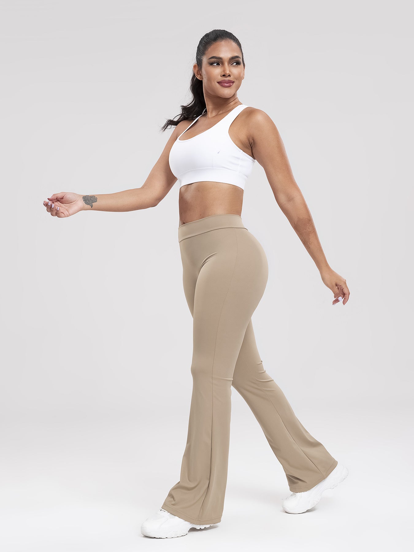 Yoga Bell-Bottom Pants Women's High-Waisted Butt-Lifting Fitness Long Pants for Running, Slimming