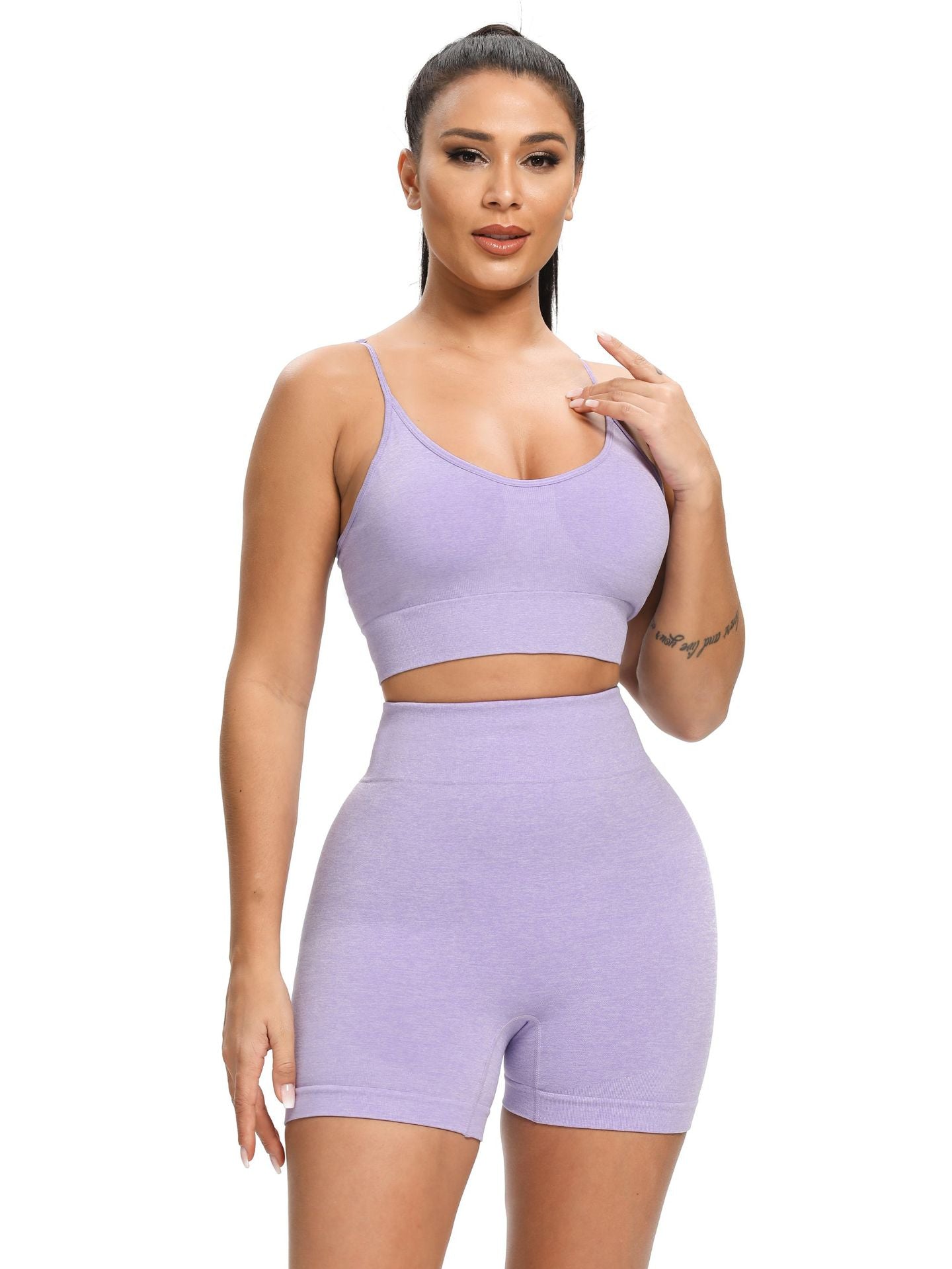 Fitness Butt-Lifting Body-Shaping Yoga Pants, Strapless Bra, and Shorts Set