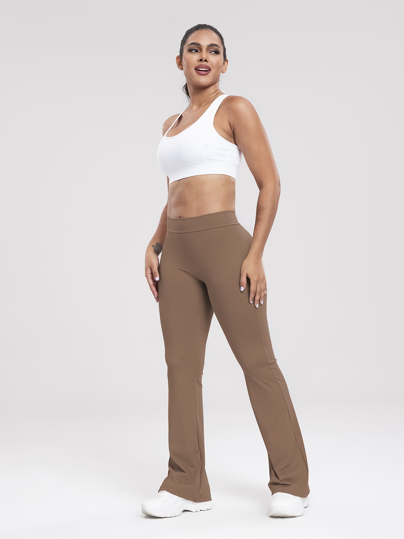 Yoga Bell-Bottom Pants Women's High-Waisted Butt-Lifting Fitness Long Pants for Running, Slimming