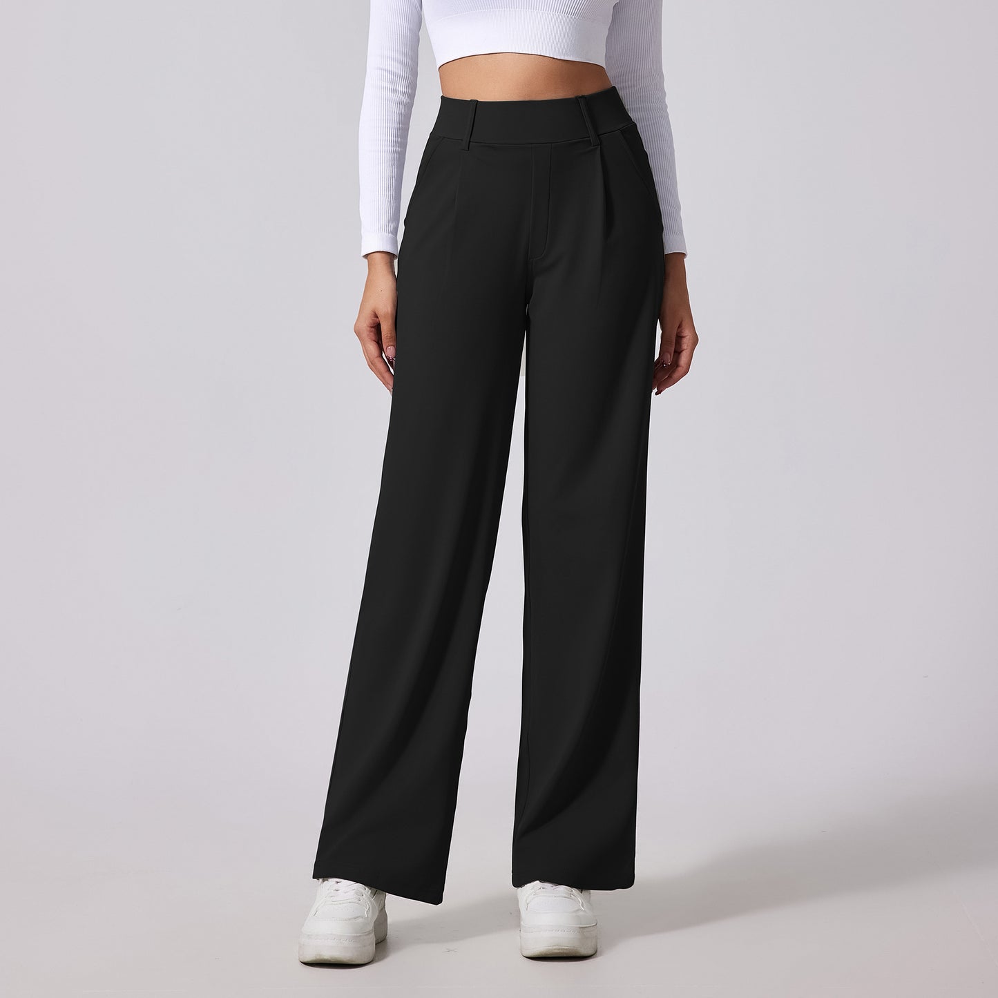 High-waisted designed to lift the buttocks Outdoor Casual Pocket Pants - Straight Leg Slimming Design