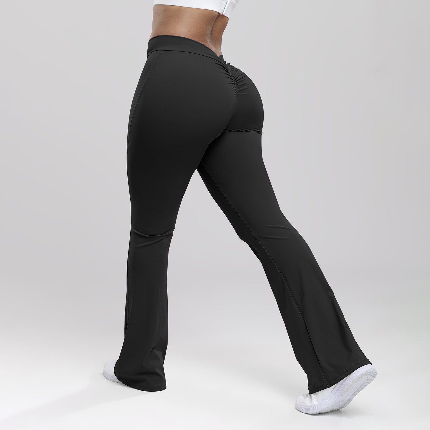 Yoga Bell-Bottom Pants Women's High-Waisted Butt-Lifting Fitness Long Pants for Running, Slimming