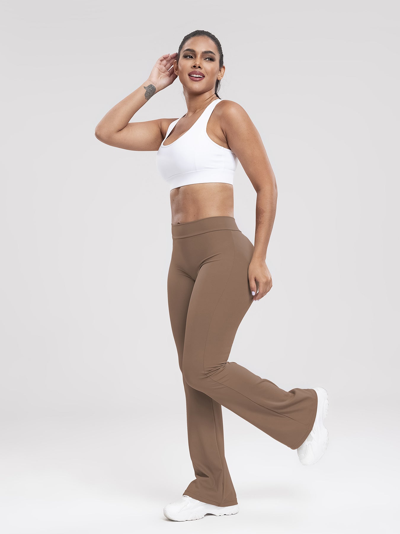Yoga Bell-Bottom Pants Women's High-Waisted Butt-Lifting Fitness Long Pants for Running, Slimming