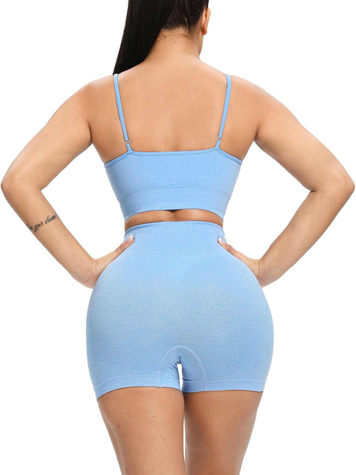 Fitness Butt-Lifting Body-Shaping Yoga Pants, Strapless Bra, and Shorts Set