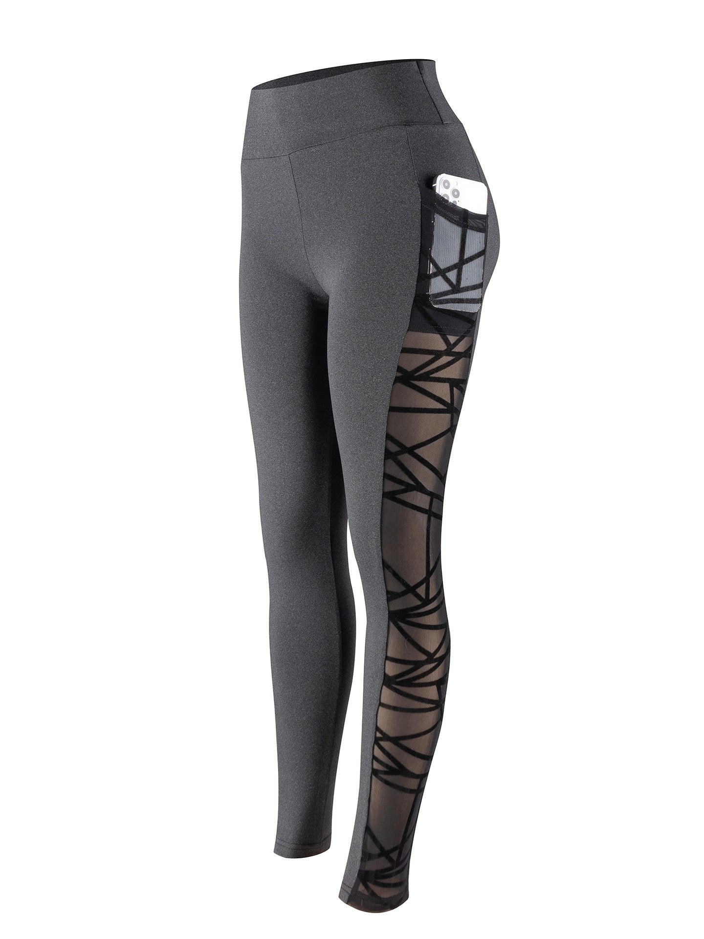 Yoga Pants, Leggings, Plus Size Mesh-Panel Yoga Clothing, Butt-Lifting and Tummy-Tucking Long Pants, Sports and Fitness Running Pants