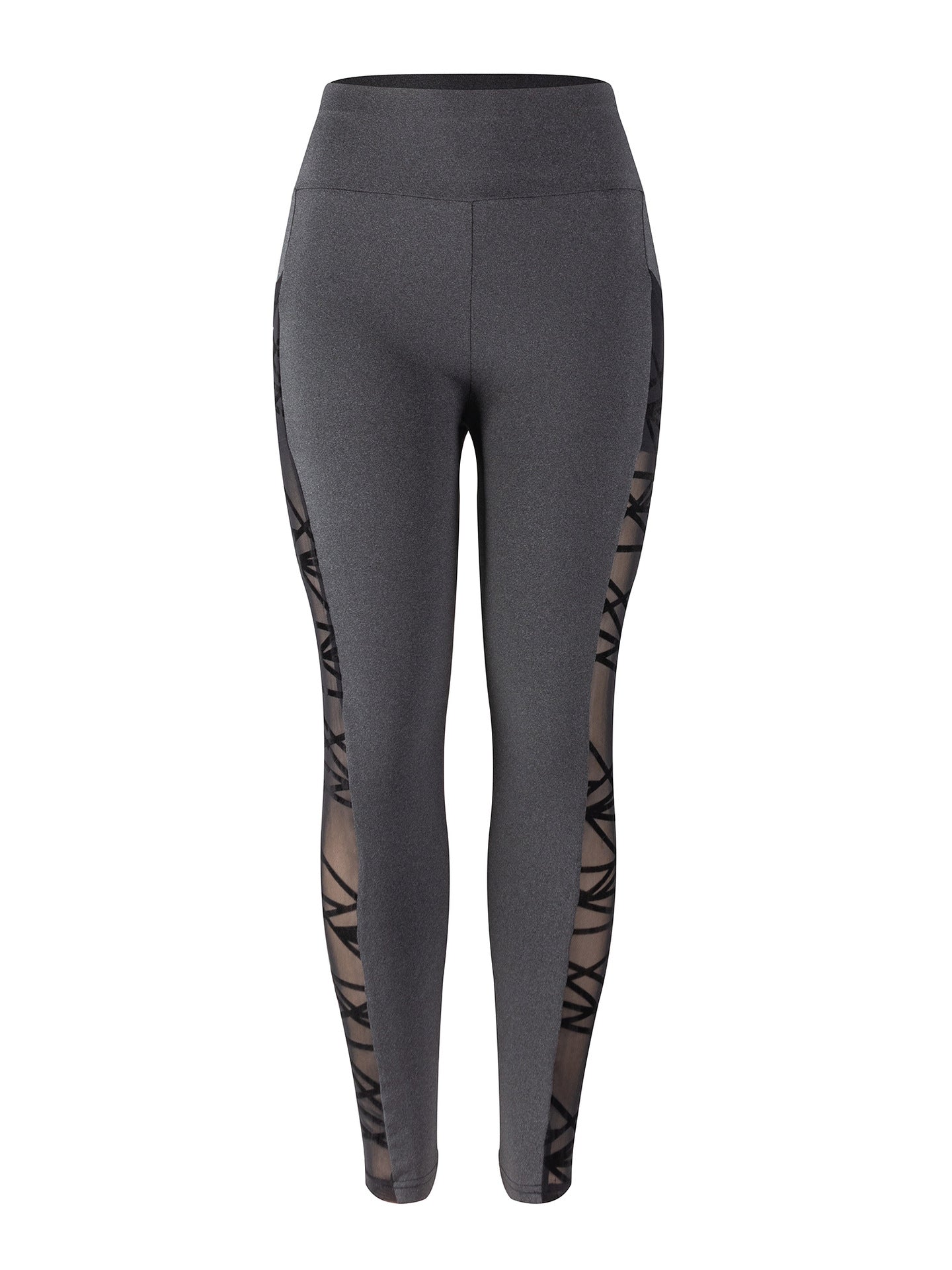 Yoga Pants, Leggings, Plus Size Mesh-Panel Yoga Clothing, Butt-Lifting and Tummy-Tucking Long Pants, Sports and Fitness Running Pants