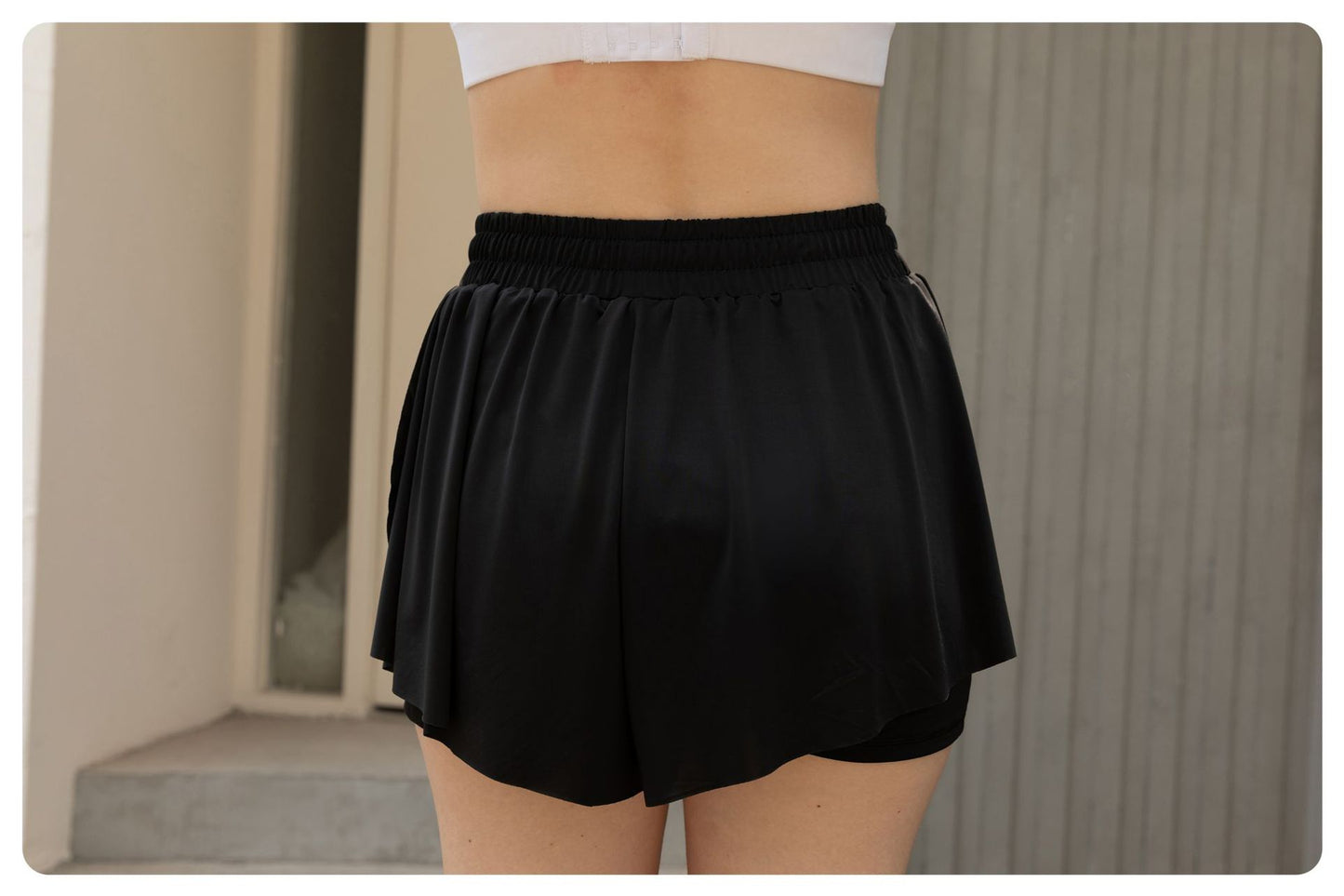 Yoga Shorts-Style Two-Piece Outdoor Skirt Pants, Sports Tennis Skirt Pants, Fitness Running Quick-Dry Drawstring Skirt Pants for Women