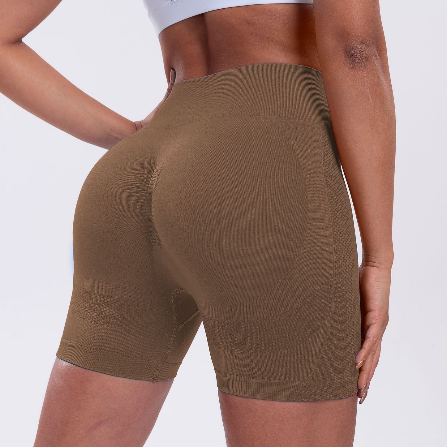 Seamless Yoga Peach Pants Stretch Quick-Dry Running Fitness Shorts Women's High-Waisted Butt-Lifting Tight-Fitting Sports Shorts