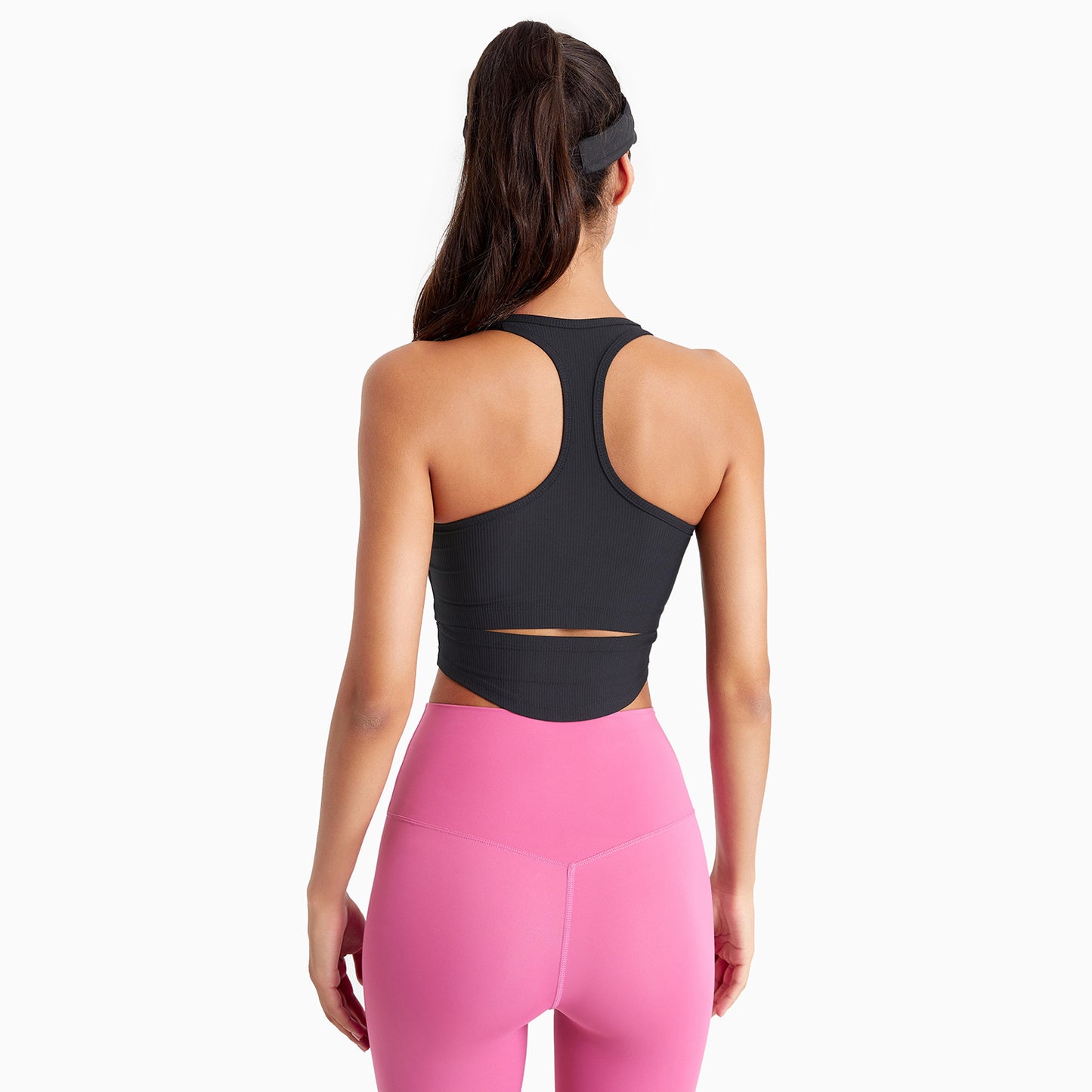 Sports Tank Top Yoga Fitness Wear for Women with High-Elasticity Back Support, Slim-Fit Outerwear with Built-in Bra Pads