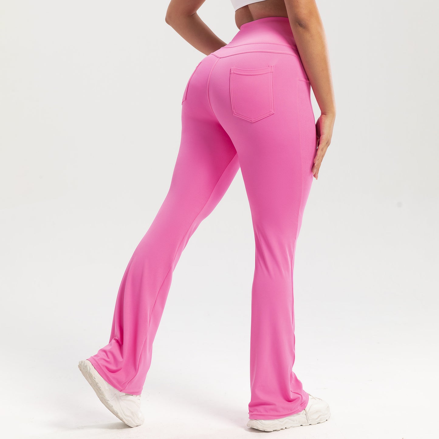 High-waisted, butt-lifting, pocketed casual athletic flared pants, slim-fit yoga pants for women, outdoor fitness wear