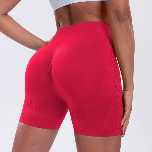 Seamless Yoga Peach Pants Stretch Quick-Dry Running Fitness Shorts Women's High-Waisted Butt-Lifting Tight-Fitting Sports Shorts