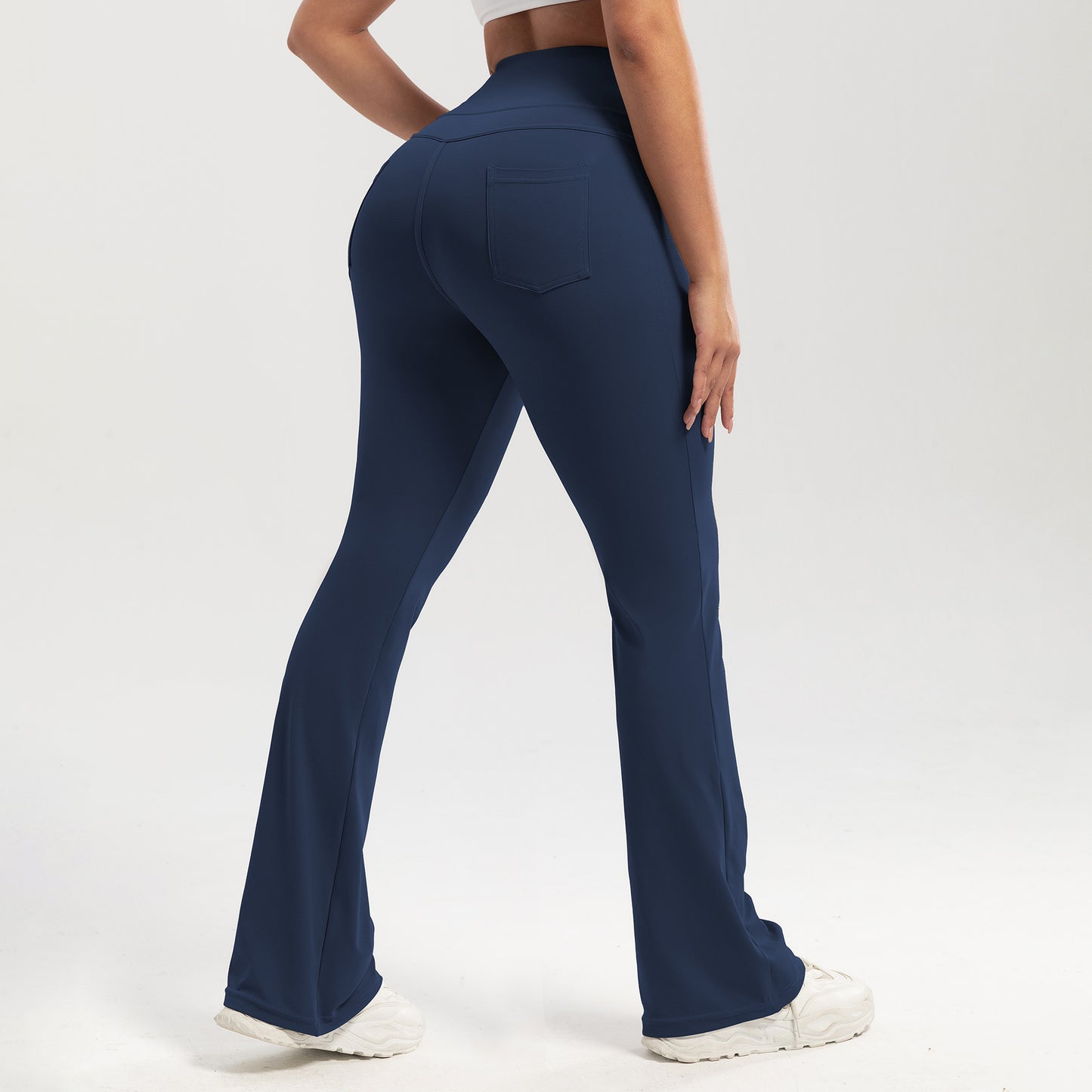 High-waisted, butt-lifting, pocketed casual athletic flared pants, slim-fit yoga pants for women, outdoor fitness wear