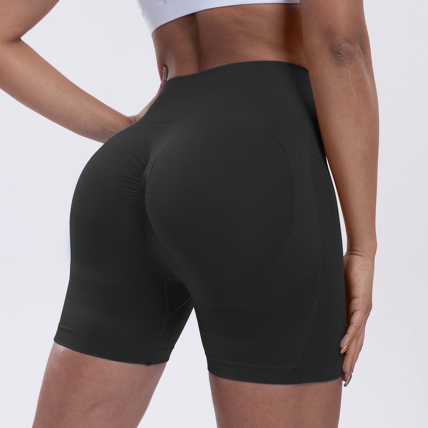 Seamless Yoga Peach Pants Stretch Quick-Dry Running Fitness Shorts Women's High-Waisted Butt-Lifting Tight-Fitting Sports Shorts
