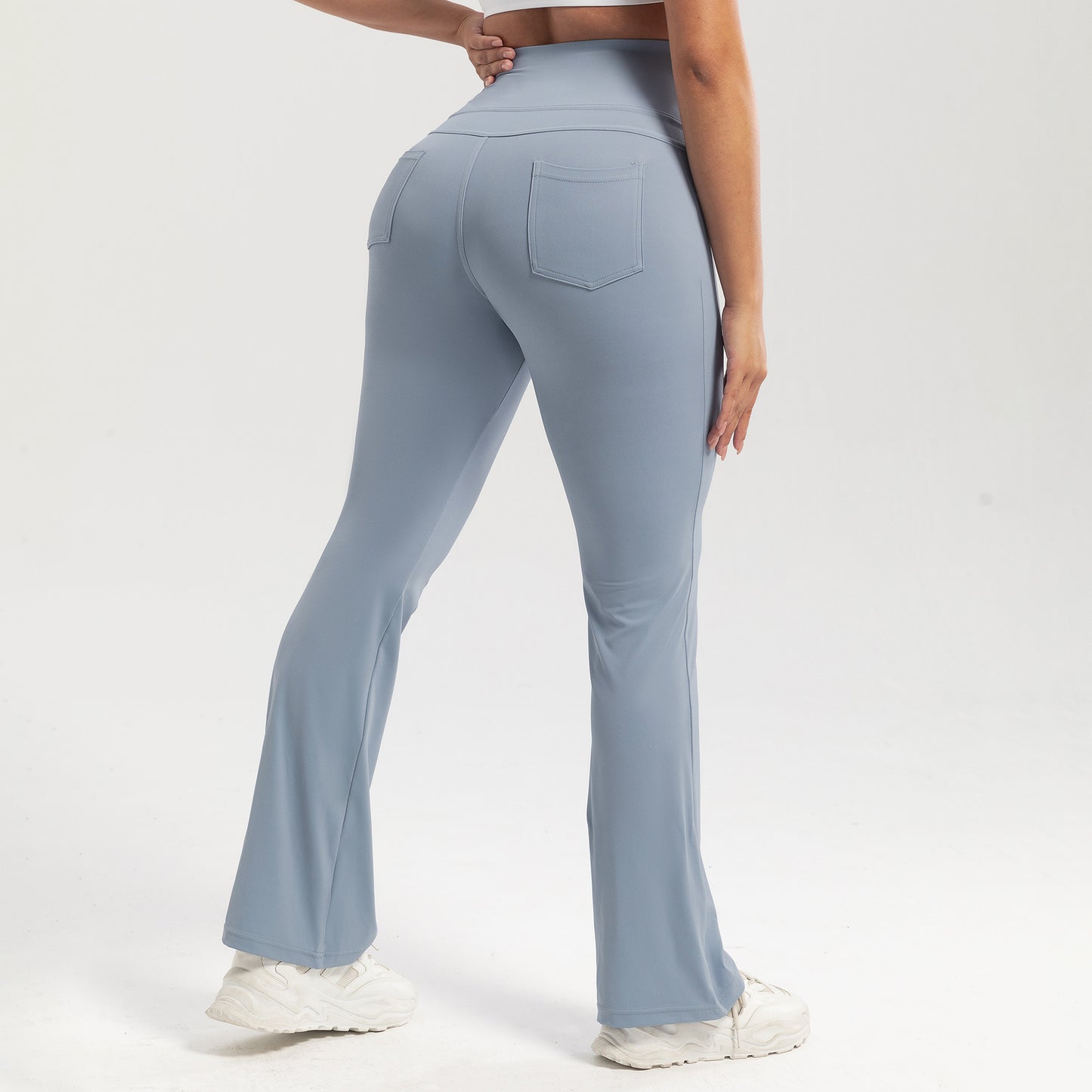 High-waisted, butt-lifting, pocketed casual athletic flared pants, slim-fit yoga pants for women, outdoor fitness wear