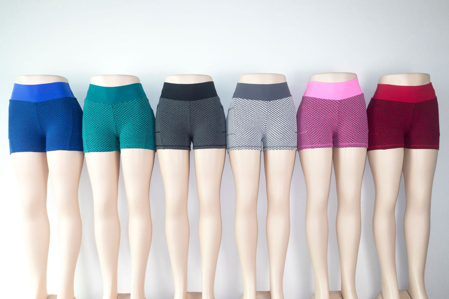 Women's High-Waisted Running Pants with Butt-Lifting Pockets, Bubble Cycling Pants, Honeycomb Outdoor Yoga Shorts