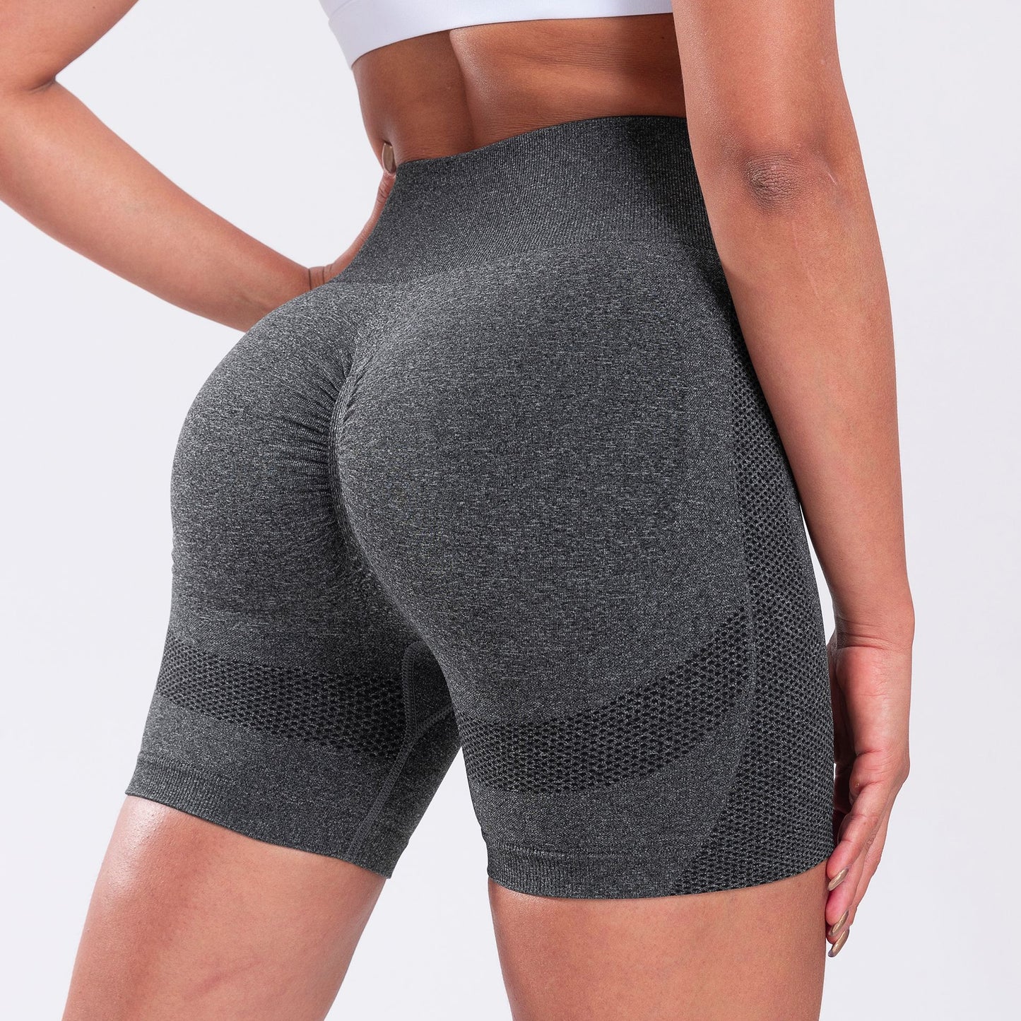 Seamless Yoga Peach Pants Stretch Quick-Dry Running Fitness Shorts Women's High-Waisted Butt-Lifting Tight-Fitting Sports Shorts